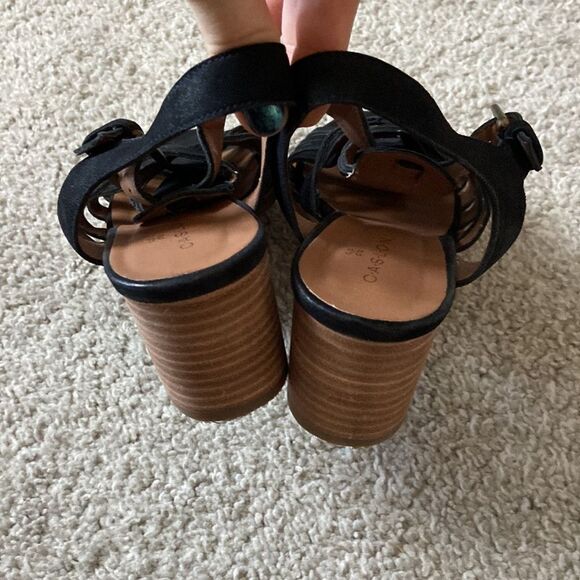 Caslon Camryn Stacked Block Heel Black Sandal‎ womens 4.5 - Picture 3 of 5